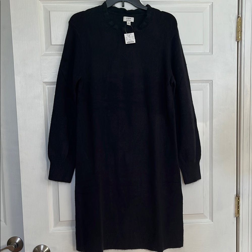 J.Crew Women’s Sweater Dress - Size M, Black, Long Sleeve, NWT